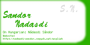 sandor nadasdi business card